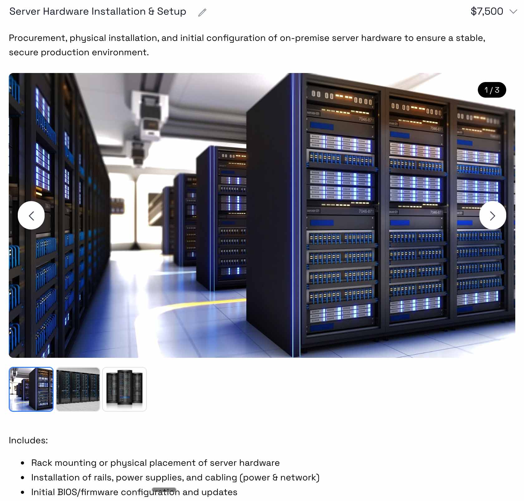 Image gallery showcasing IT services in Smart Pricing Table