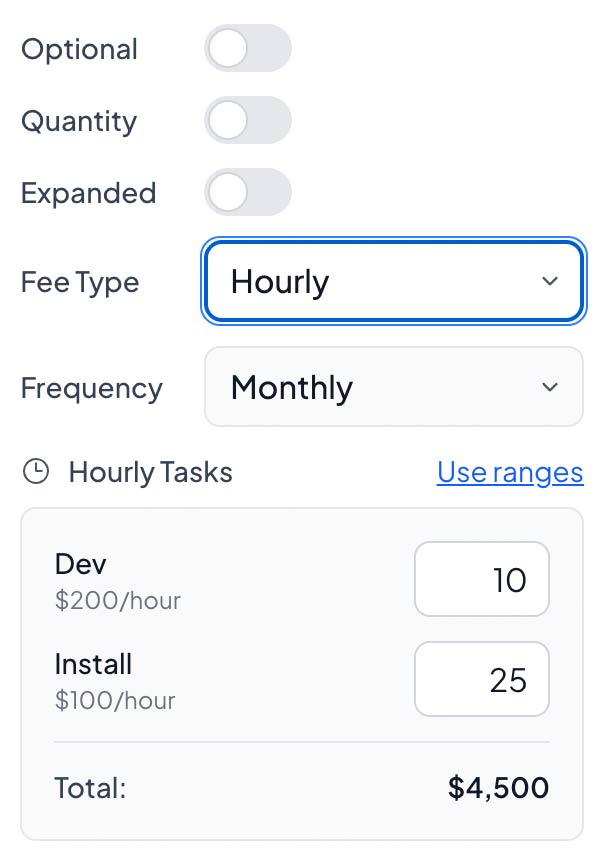 Hourly pricing details in Smart Pricing Table